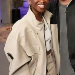 Cynthia Erivo Access Hollywood 2025 Leather Jacket