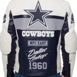 Dallas Cowboys Moto Leather Jacket back