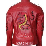 Danger Poison Snake Bite Last Breath Biker Jacket back