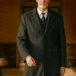 Darren Boyd Down Cemetery Road Black Wool Coat front