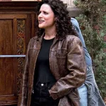 Elaine Benes Seinfeld Brown Leather Jacket front