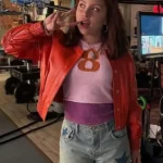 Electric Bloom Carmen B. Sanchez Orange Leather Jacket