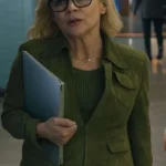 Elsbeth Amy Sedaris Green Suede Leather Jacket