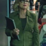 Elsbeth S03 Amy Sedaris Green Suede Leather Jacket