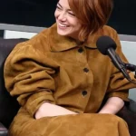 Emma Stone Brown Suede Leather Jacket