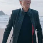 Emma Thompson Down Cemetery Road Black Leather Coat