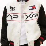 F1 Movie Racing Varsity Jacket white