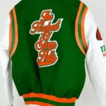 FAMU Green Varsity Jacket back