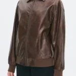 Faux Leather Bomber Jacket