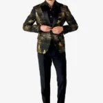 Festive Forest Black Men Blazer front