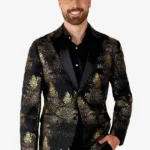 Festive Forest Black Men Blazer thumb