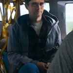 Flight Risk 2024 Topher Grace Grey Jacket