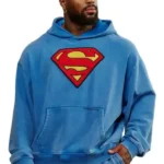 Front Youngla Superman Blue Hoodie