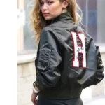 Gigi Hadid Embroidered Black Jacket back