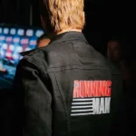 Glen Powell The Running Man 2025 Black Denim Jacket back