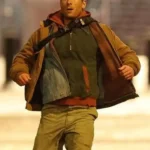 Glen Powell The Running Man 2025 Brown Jacket front