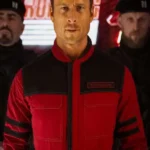 Glen Powell The Running Man Red Jacket