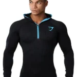 Gymshark Onyx V1 blue and black Hoodie front