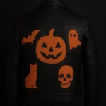 Halloween Black Leather Varsity Jacket