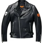 Halloween Patches Leather Jacket