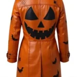 Halloween Spooky Leather Trench Coat