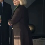 Hannah Waddingham The Woman in Cabin 10 Brown Coat back