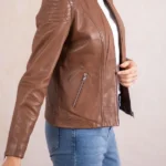 Heron Slim Fit Leather Racer Jacket