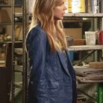 High Potential S02 Kaitlin Olson Blue Leather Blazer