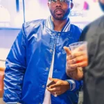 ItsBizkit Blue Satin Varsity Jacket