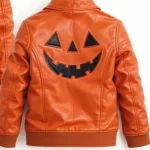 Jack O Lantern Halloween Leather Jacket Back