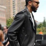 Jayson Tatum New York Fashion Week Black Leather Jacket