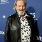 Jeff Bridges Tron Ares 2025 Leather Jacket front