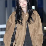 Jennie Kim Brown Suede Jacket
