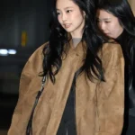 Jennie Kim Suede Leather Jacket