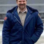 Jim Hopper Stranger Things Blue Cotton Shearling Jacket