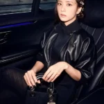 Jisoo Blackpink Cropped Black Leather Jacket