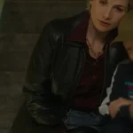 Jodie Whittaker Toxic Town 2025 Black Leather Jacket