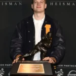 Joe Burrow Heisman Trophy Black Varsity Jacket front