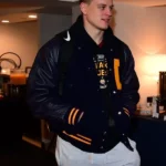 Joe Burrow Heisman Trophy Black Varsity Jacket walk