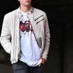 Joe Burrow White Quilted Jacket walk