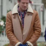 John Reardon Believe in Christmas Brown Leather Jacket front