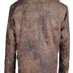 Justice League Jason Momoa Fur Shawl Collar Leather Jacket back