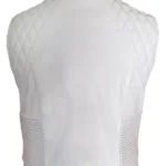 Justin Bieber Quilted White Leather Vest Back