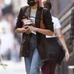 Kaia Gerber Leather Blazers - Copy