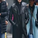 Kaia Gerber Matrix Leather Coat - Copy