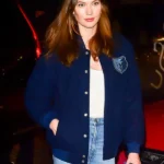 Karlie Kloss Blue Bomber Jacket 2022 front