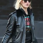 Karlie Kloss Rocks black leather Jacket