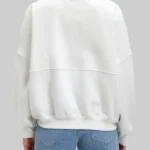 Karlie Kloss White Fleece Bomber Jacket back