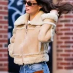 Kendall Jenner Brown Suede Leather Jacket