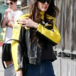 Kendall Jenner Cafe Racer Yellow and Black Jacket